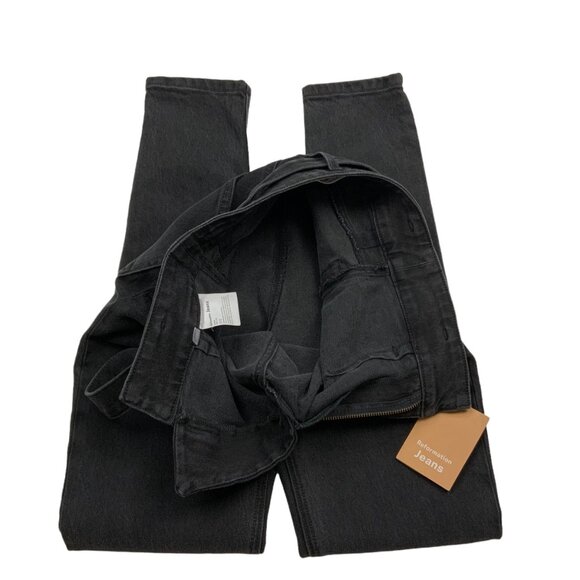 Reformation Kayo Jeans 24 Erie Charcoal Wash Denim High Rise Skinny Belted - Picture 6 of 11